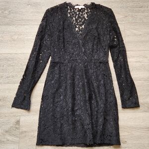 Wayf Black Lace Long Sleeve Dress Womens Small Holiday Cocktail Wedding